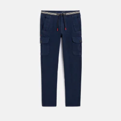 Plain fabric cargo trousers