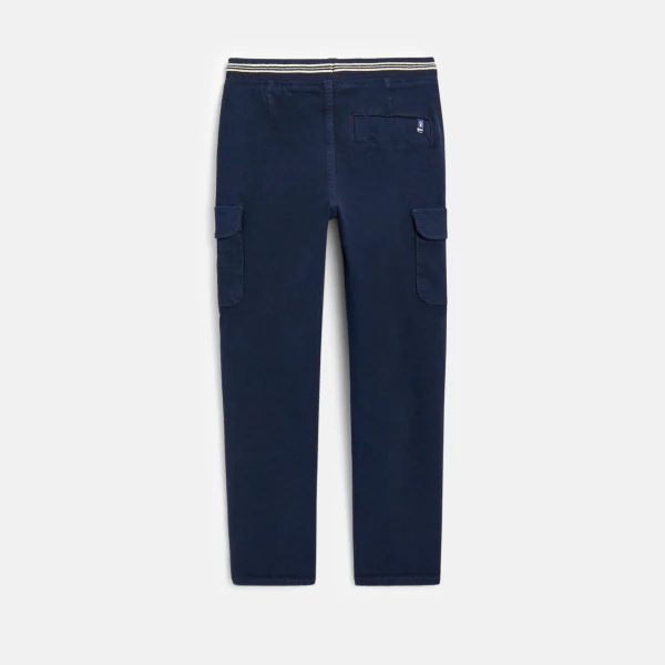 Plain fabric cargo trousers