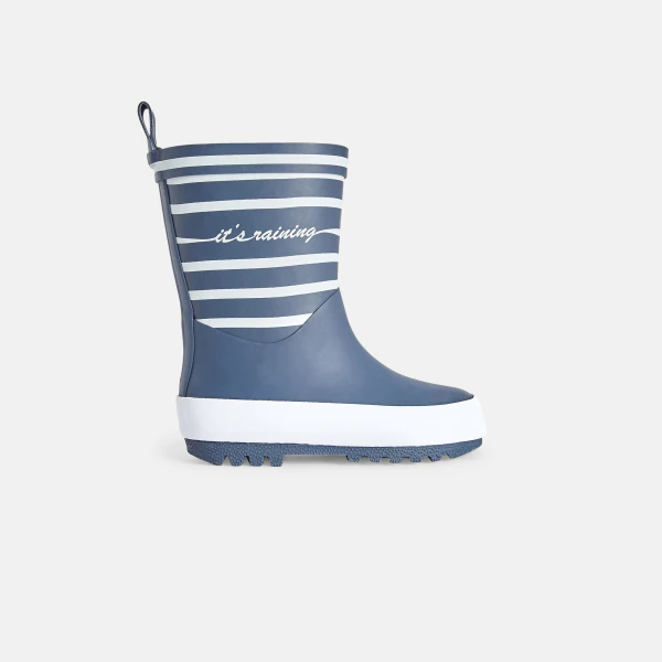 Striped rain boots