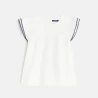 Girl's white cotton gauze blouse