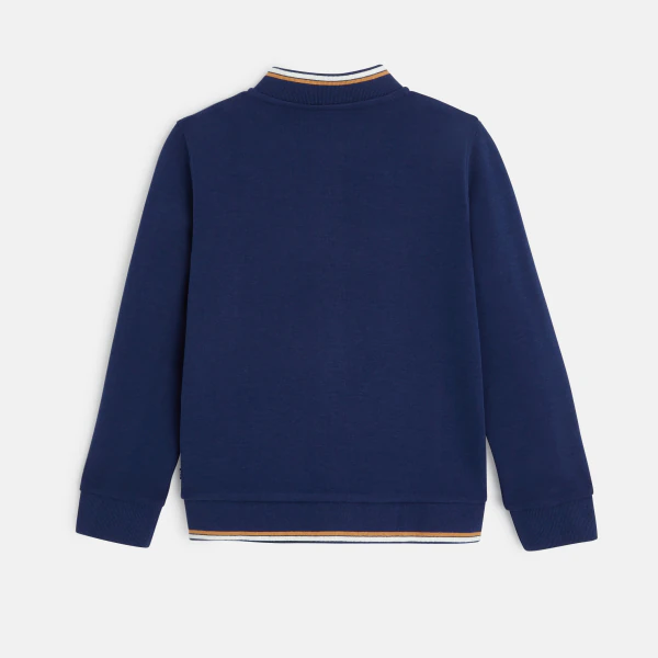 Letterman-style zipped sweatshirt