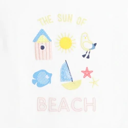 Beach print T-shirt