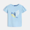 T-shirt with cross-stitch bird print