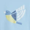 T-shirt with cross-stitch bird print