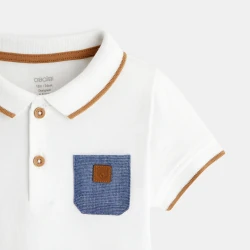 Pique knit polo shirt with...