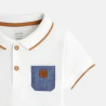 Pique knit polo shirt with bear patch