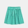 Girls' green printed short skirt