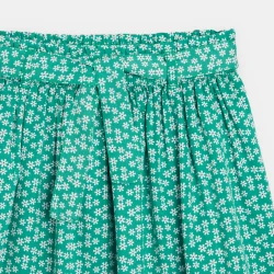 Girls' green printed short...