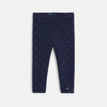 Organic fleece leggings with polka dot print