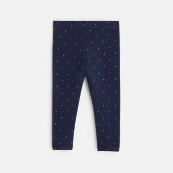 Organic fleece leggings with polka dot print