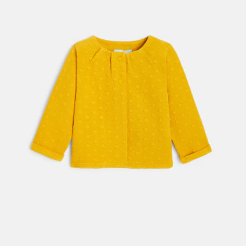 Baby girls' yellow fleece cardigan