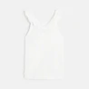 Girl's plain white ruffle-collar vest top