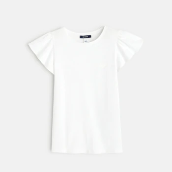 Ruffled short-sleeved T-shirt