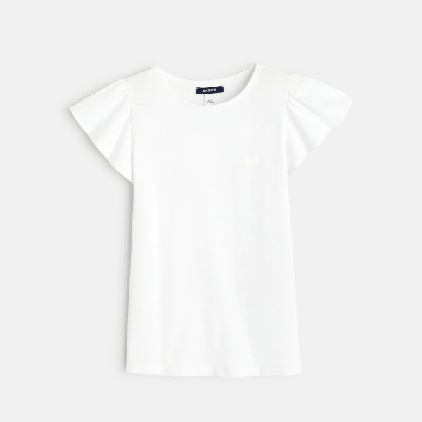 Ruffled short-sleeved T-shirt