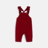 Newborns' knitted dungarees and pink pointelle bodysuit