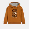 Boys' orange tiger motif hoodie