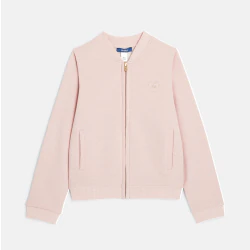 Girl's sparkly pink baseball jacket with zip