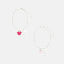 Girls' yellow "Best friends" bracelets (set of 2)