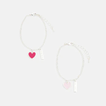 Girls' yellow "Best friends" bracelets (set of 2)