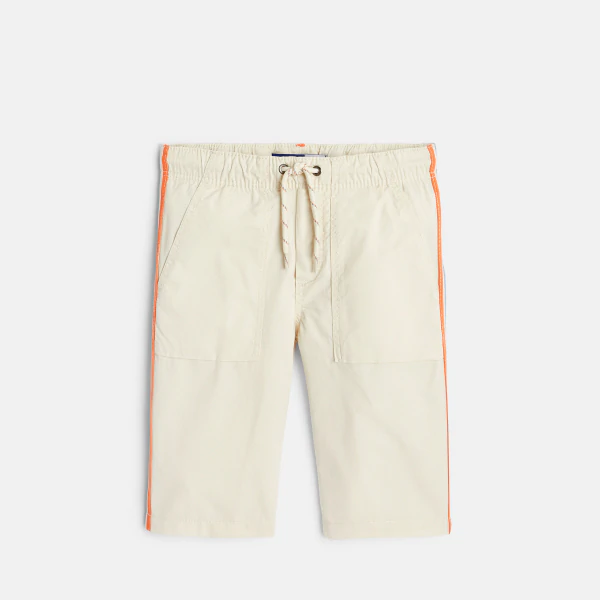 Canvas Bermuda shorts with side stripes