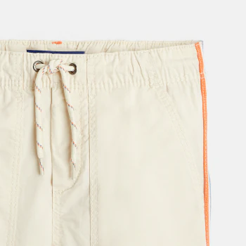 Canvas Bermuda shorts with side stripes