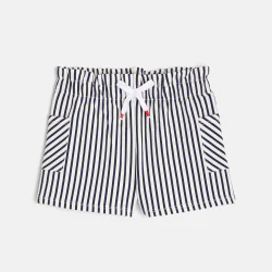 Striped fleece shorts