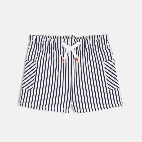 Striped fleece shorts