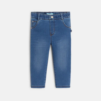 Pull-on jeans with elastic waist