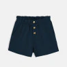 Girl's plain blue high-rise shorts