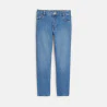 Girls' faded blue straight-cut jeans