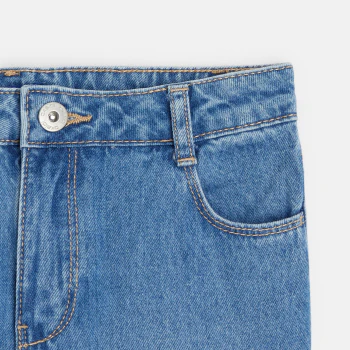 Girls' faded blue straight-cut jeans