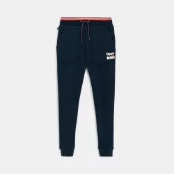 Boys' blue fleece jogging bottoms