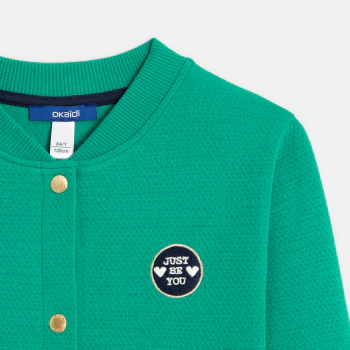 Girls' green fleece campus sweatshirt