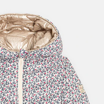 Girls' white reversible lightweight down jacket