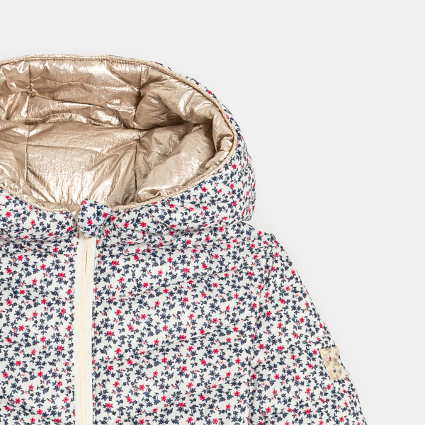 Girls' white reversible lightweight down jacket