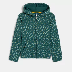 Girls' green printed sweatshirt