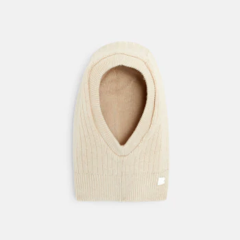 Baby boys' beige knitted balaclava