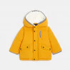 Baby boys' yellow quilted shearling-lined hooded coat