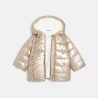 Baby girls' shiny yellow ruffled jacket