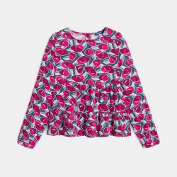 Girls pink floral blouse