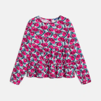 Girls pink floral blouse