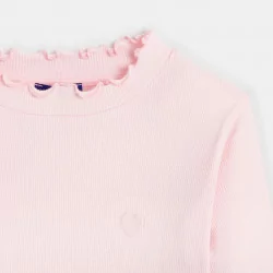 Girls' pink ribbed T-shirt...