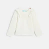 Baby girls' white ruffled knitted jumper