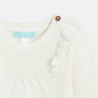 Baby girls' white ruffled knitted jumper