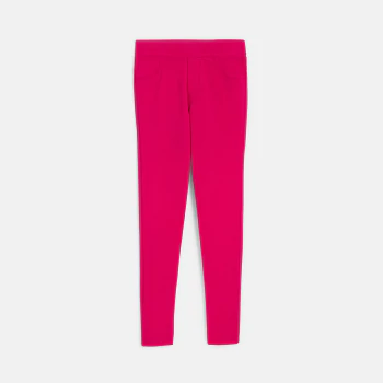 Girls' plain pink Milano jersey jeggings