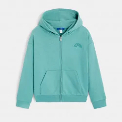 Girls' plain green hoodie