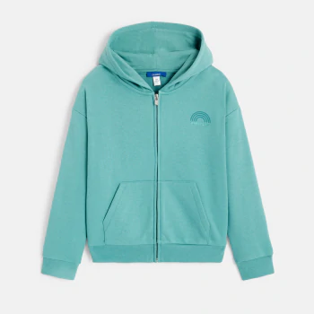 Girls' plain green hoodie