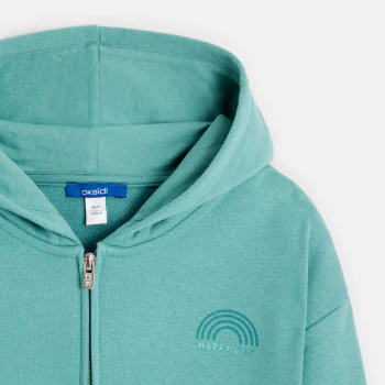 Girls' plain green hoodie