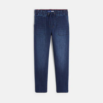 Boys' blue relaxed fit jeans with elasticated waistband