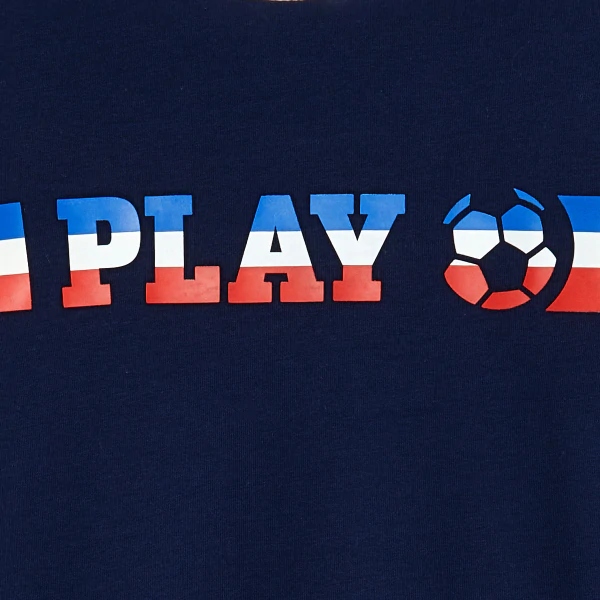 Boys' blue football-themed T-shirt with long sleeves